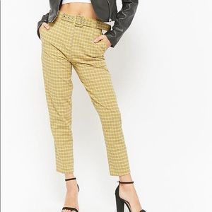 FOREVER 21 Yellow and Black Tartan Pants